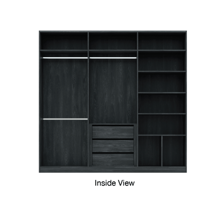 ชุดห้องนอน + ที่นอนสปริง 6 ฟุต WISDOM DESIGN FURNITURE รุ่น ROYAL สีแอชเกรย์/กลอสซี่เกรย์